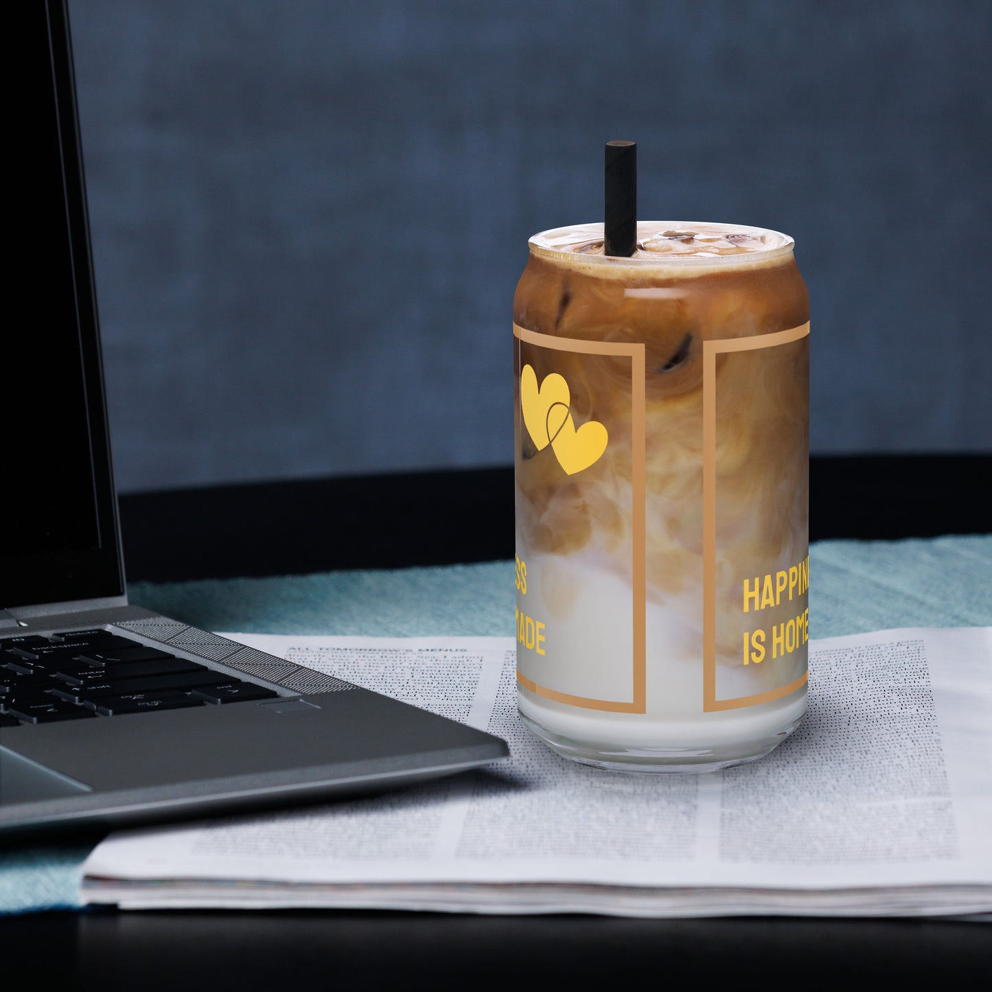 Can-shaped Glass Happiness Is Handmade