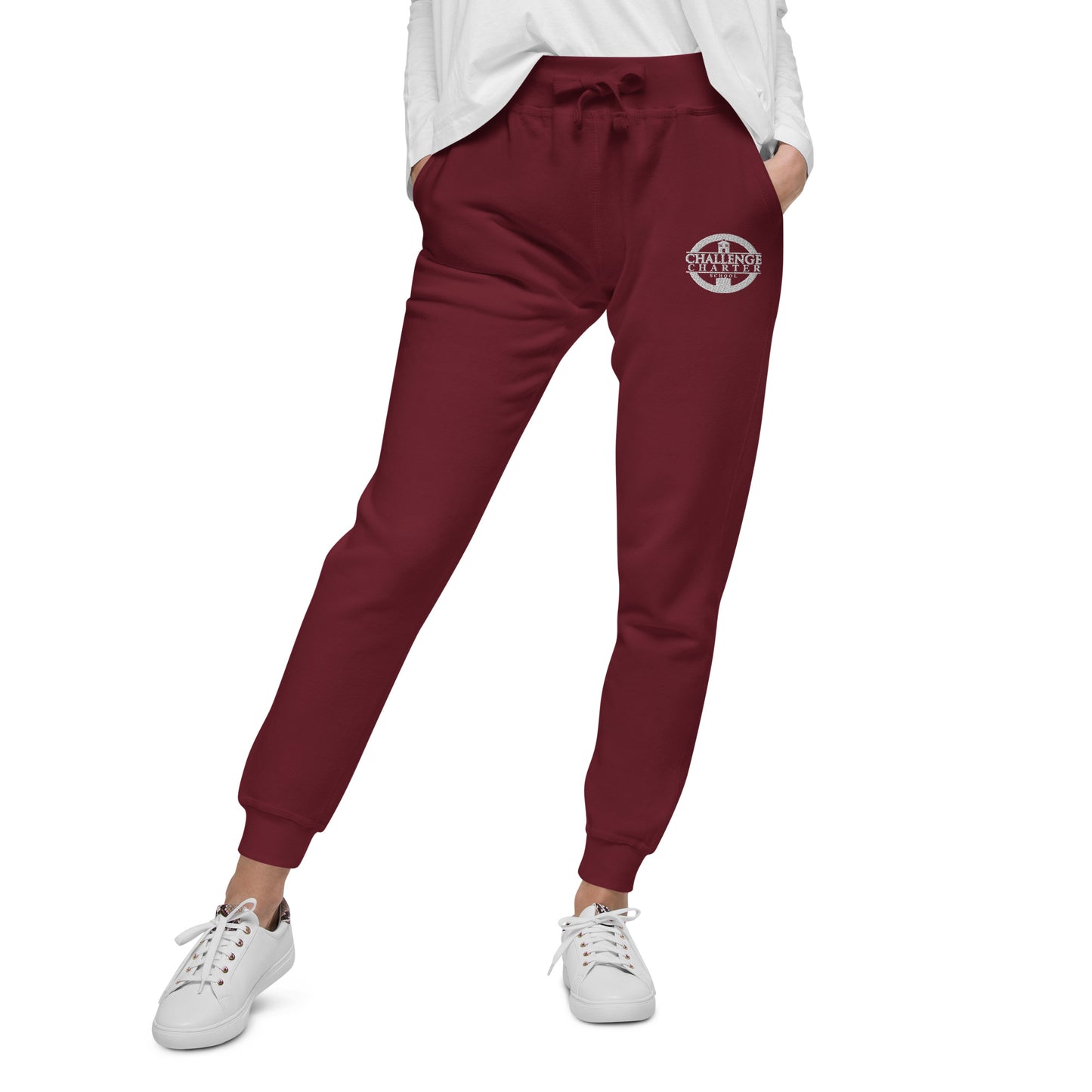 CCS Embroidered Teens Unisex School Logo Joggers - Maroon