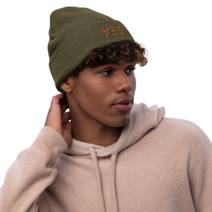 Say YES ! Ribbed Knit Beanie