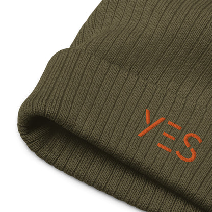 Say YES ! Ribbed Knit Beanie